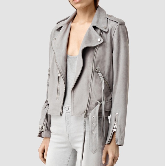 All Saints Jackets & Blazers - Allsaints Plait Belfern Suede Jacket